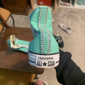 TEAL BLINGED CONVERSE